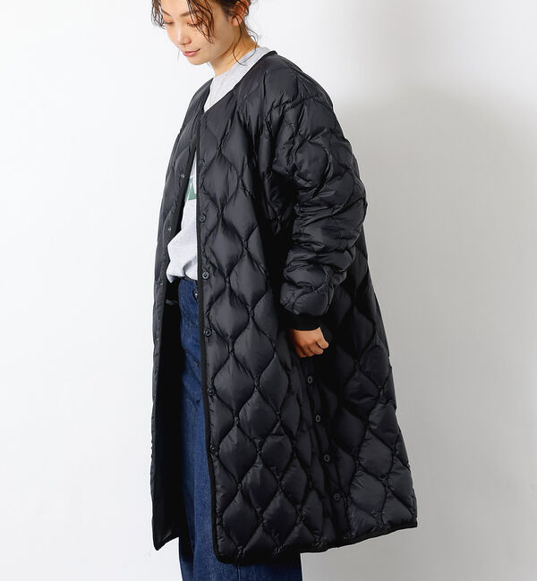 Rouge vif「【TAION / タイオン】ミリタリーオーバーサイズ クルーネック ダウンジャケ」|ダウン|ブラック