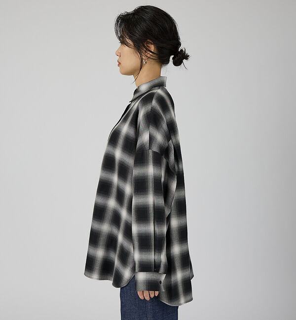 Rouge vif「オンブレーチェックオーバーシャツ」|シャツ・ブラウス|