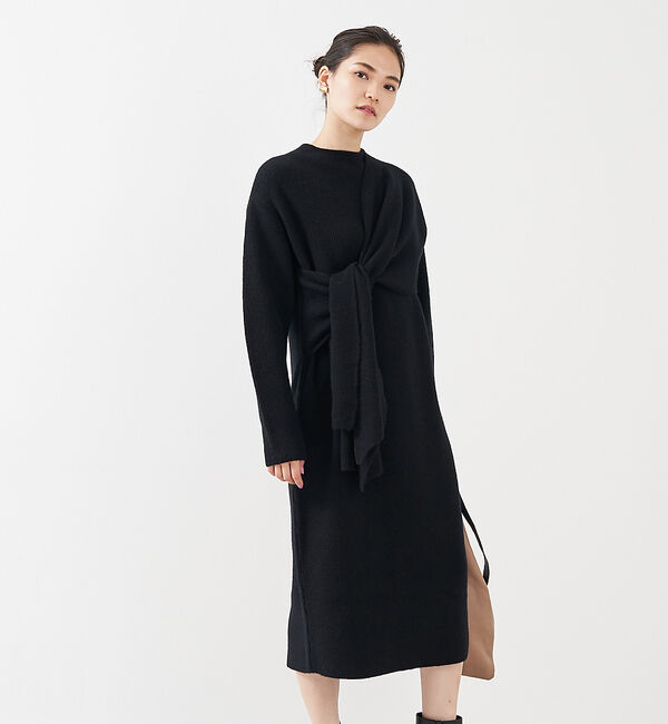 qualite「ブークレーリブニットワンピース」|ワンピース|ブラック