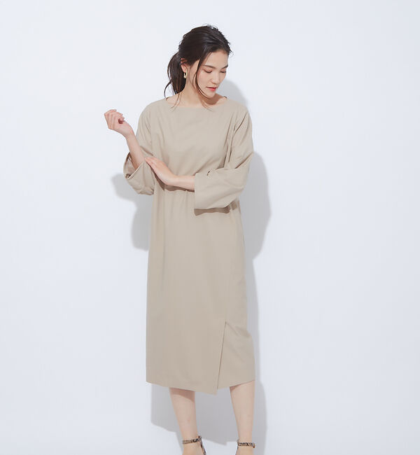 qualite「ウールストレッチワンピース」|ワンピース|ベージュ