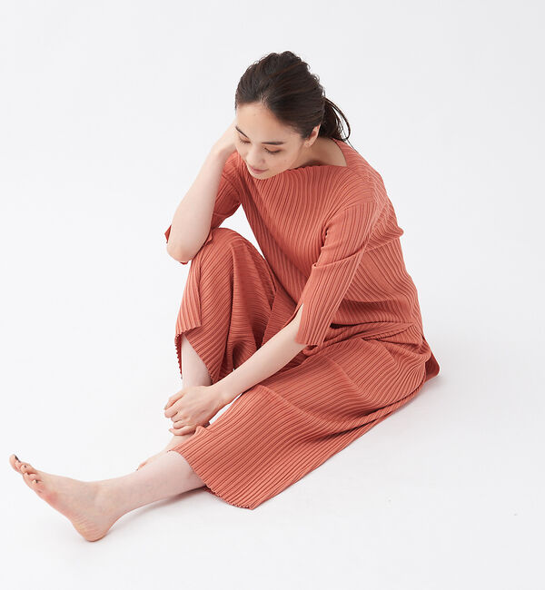 qualite「【WEB・一部店舗限定】《セットアップ対応》リブニットロングプルオーバー」|ニット・セーター|