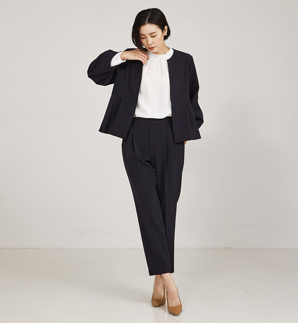 qualite「フリルスタンドカラーブラウス」|シャツ・ブラウス|