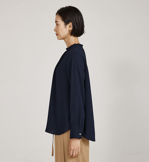 qualite「フリルスタンドカラーブラウス」|シャツ・ブラウス|