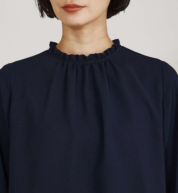 qualite「フリルスタンドカラーブラウス」|シャツ・ブラウス|