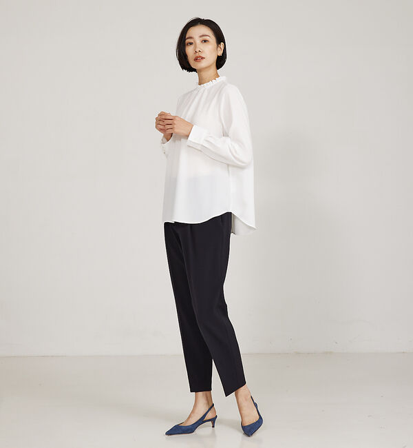 qualite「フリルスタンドカラーブラウス」|シャツ・ブラウス|