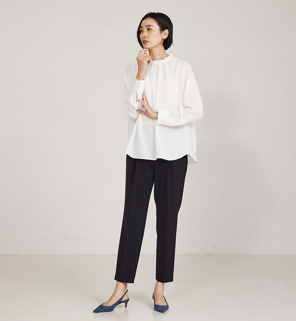 qualite「フリルスタンドカラーブラウス」|シャツ・ブラウス|