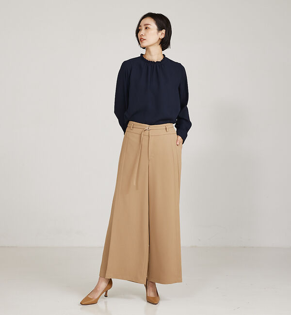 qualite「フリルスタンドカラーブラウス」|シャツ・ブラウス|