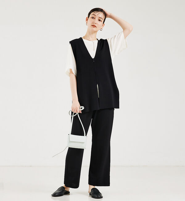 qualite「ストレッチデシンTブラウス」|シャツ・ブラウス|