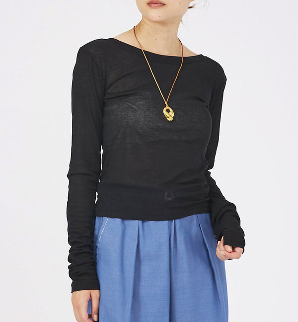 qualite「【PROTAGONISTA】シアーカットソー」|Tシャツ・カットソー|ブラック