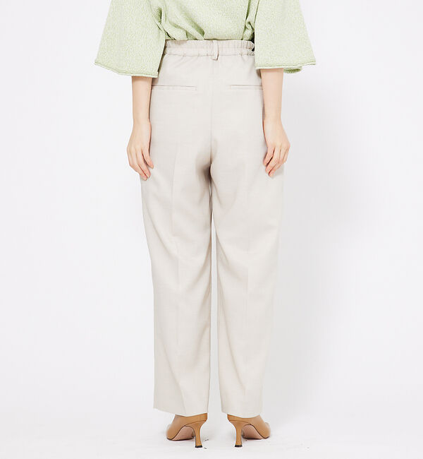 qualite「シャークスキンストレートパンツ」|スラックス|