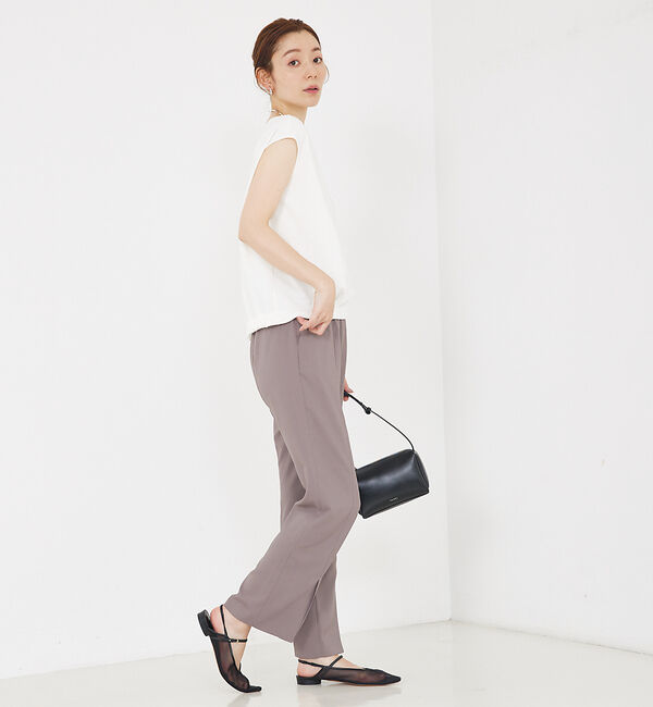 qualite「バックサテンジョーゼットベンツパンツ」|その他|