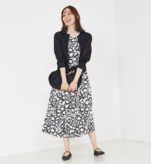 qualite「リネンライクペインティングプリントワンピース」|ワンピース|