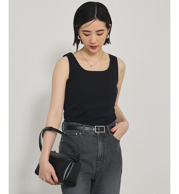 qualite「プレミアムフライスタンクトップ」|キャミソール|ブラック