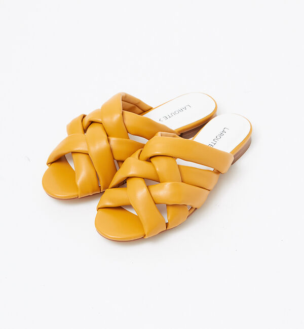 AU BANNISTER「【LAROUTE】クッションメッシュサンダル」|サンダル|イエロー