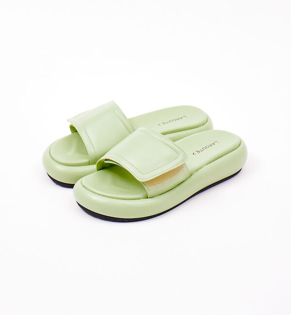 AU BANNISTER「【LAROUTE】ベルクロラウンドソールサンダル」|サンダル|グリーン
