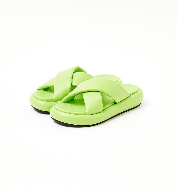 AU BANNISTER「【LAROUTE】クロスベルトラウンドソール」|サンダル|ライム