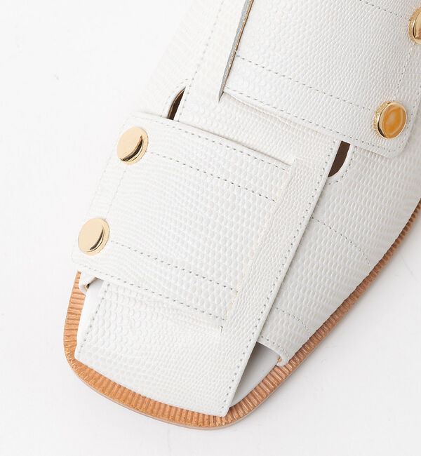 AU BANNISTER「メッシュスクエアトゥフラットミュール」|サンダル|