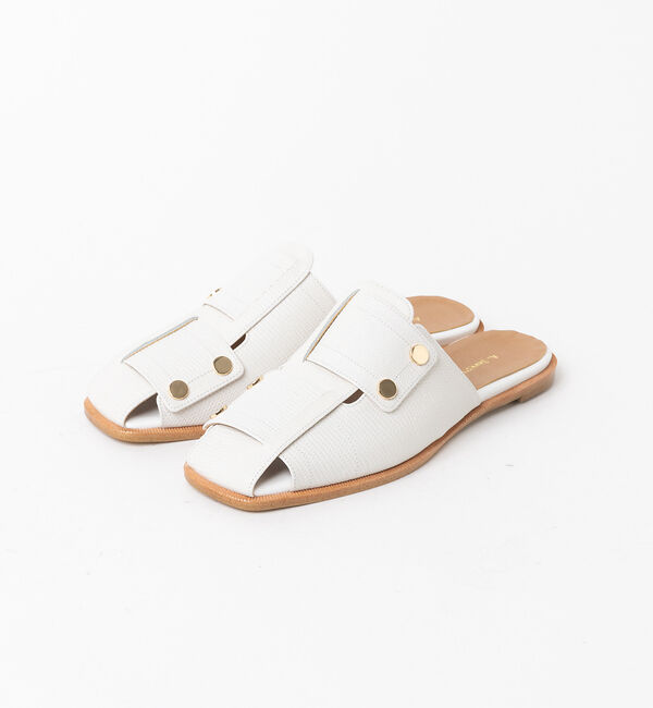 AU BANNISTER「メッシュスクエアトゥフラットミュール」|サンダル|