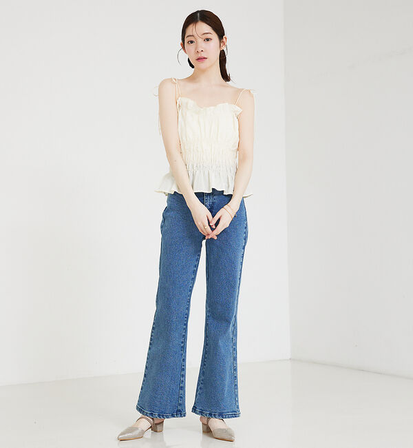 SELFIST「シャーリングフリルキャミビスチェ」|キャミソール|