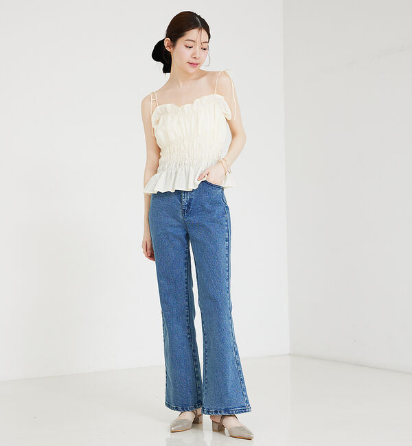 SELFIST「シャーリングフリルキャミビスチェ」|キャミソール|