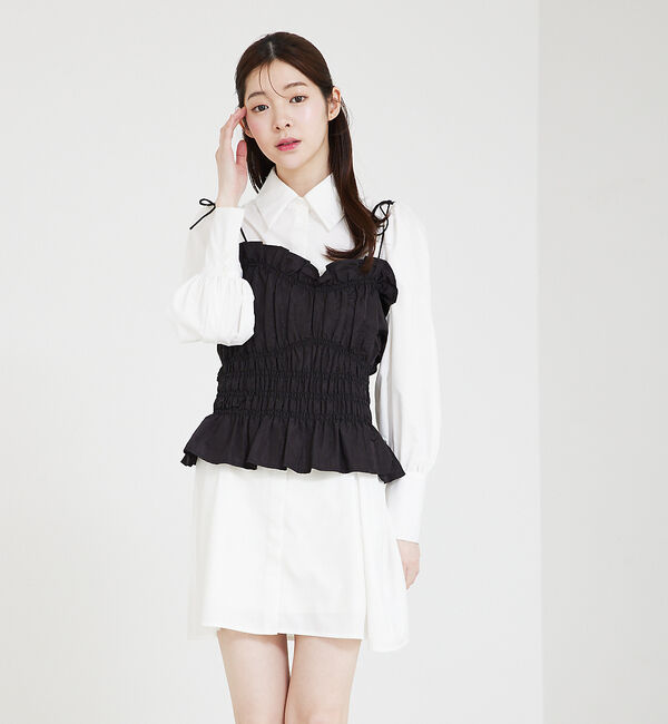 SELFIST「シャーリングフリルキャミビスチェ」|キャミソール|