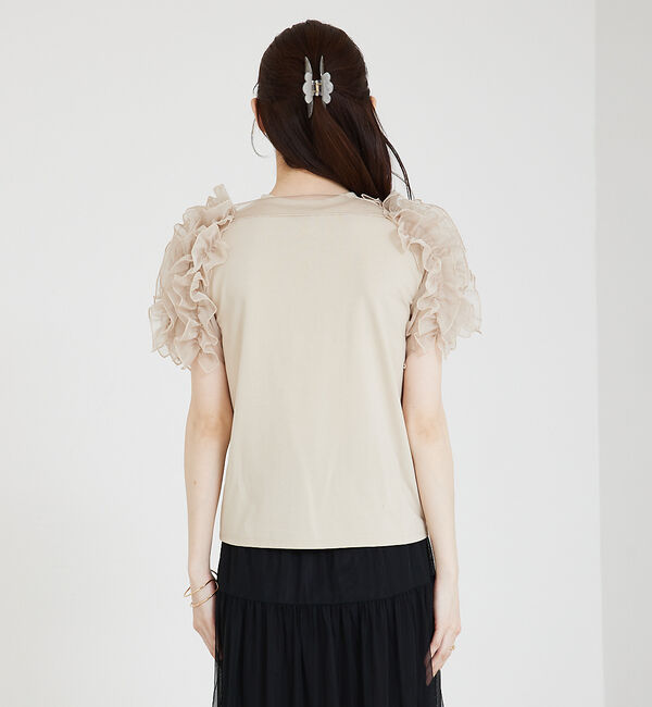 SELFIST「ボリュームフリル袖付Tシャツ」|Tシャツ・カットソー|