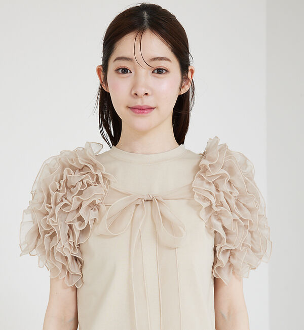 SELFIST「ボリュームフリル袖付Tシャツ」|Tシャツ・カットソー|