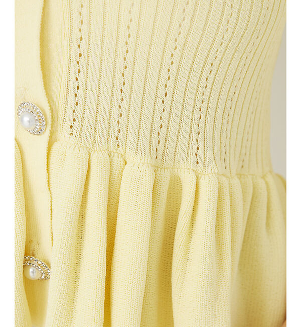 SELFIST「ビジューボタン付きペプラムニットカーデ」|カーディガン|