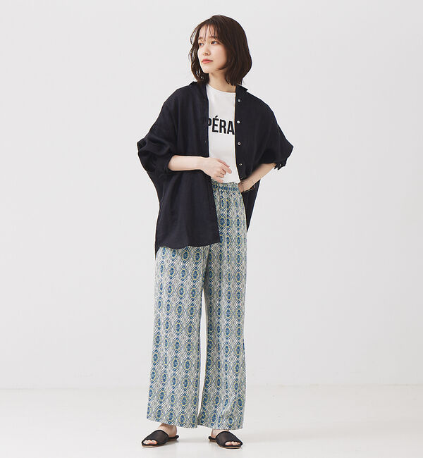 abahouse mavie「リネン2wayカシュクールオーバーシャツ」|シャツ・ブラウス|