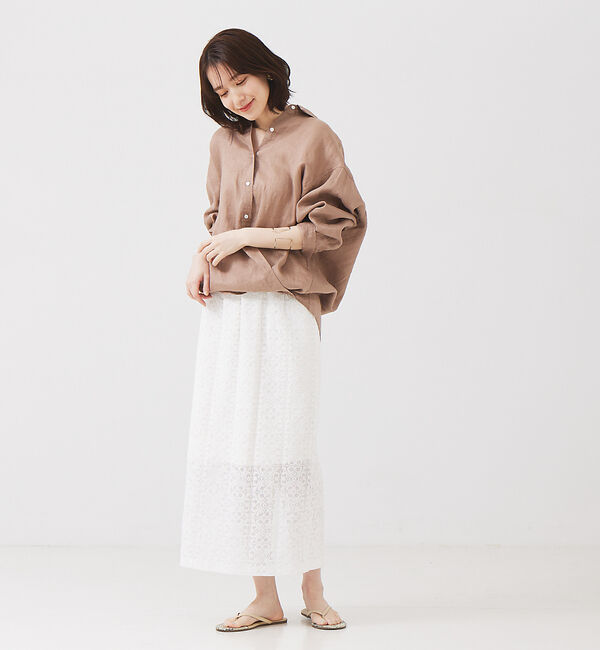 abahouse mavie「リネン2wayカシュクールオーバーシャツ」|シャツ・ブラウス|