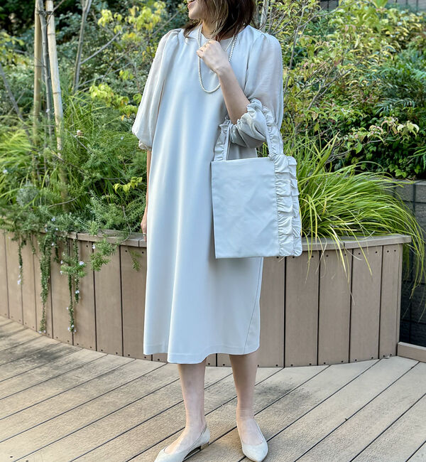 abahouse mavie「【エニデイカセット】シアー袖切替ワンピース」|ワンピース|