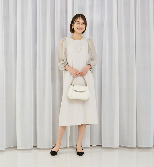 abahouse mavie「【エニデイカセット】シアー袖切替ワンピース」|ワンピース|