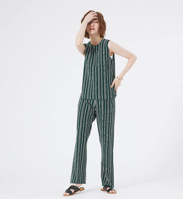 abahouse mavie「ストライプニットノースリーブプルオーバー」|ニット・セーター|