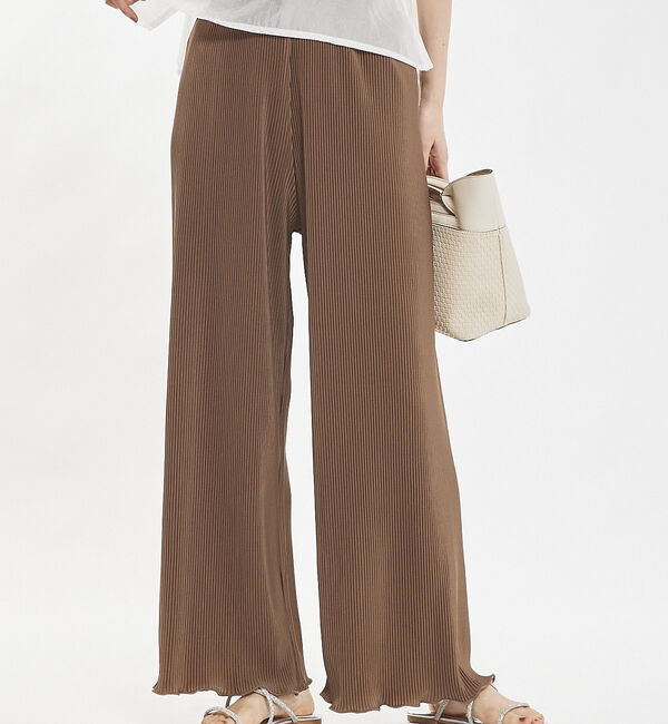 abahouse mavie「クリスタルプリーツパンツ」|その他|モカ