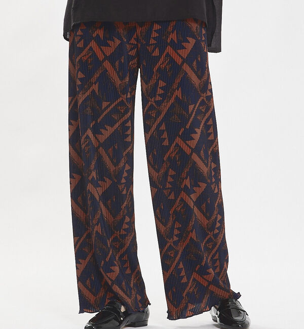 abahouse mavie「クリスタルプリーツパンツ」|その他|ブラウン系その他1