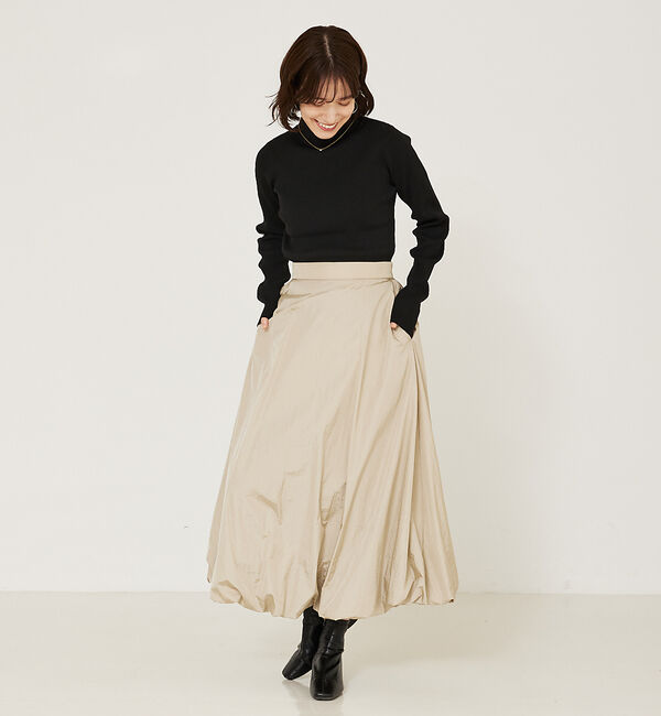 abahouse mavie「ポリエステルリブハイネックプルオーバー」|ニット・セーター|