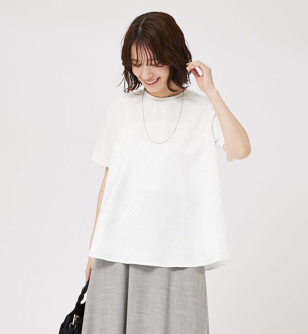 abahouse mavie「ジャガードコンビプルオーバー」|Tシャツ・カットソー|