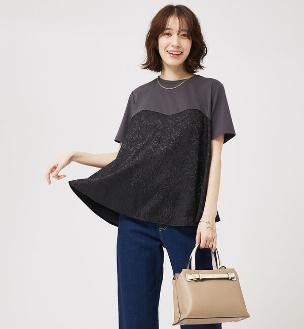 abahouse mavie「ジャガードコンビプルオーバー」|Tシャツ・カットソー|