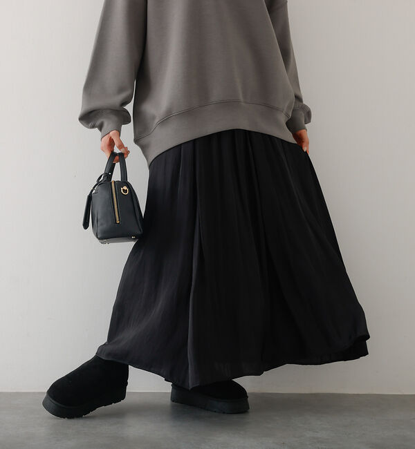 abahouse mavie「ヴィンテージサテンギャザースカート」|スカート|