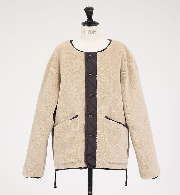 NOMINE「【TAION】ミリタリー リバーシブル クルーネック ダウンジャケット / ブル」|ダウン|ブラウン