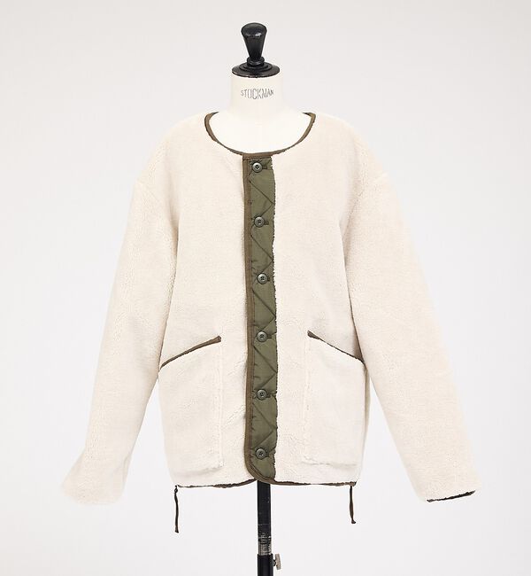 NOMINE「【TAION】ミリタリー リバーシブル クルーネック ダウンジャケット / ブル」|ダウン|カーキ