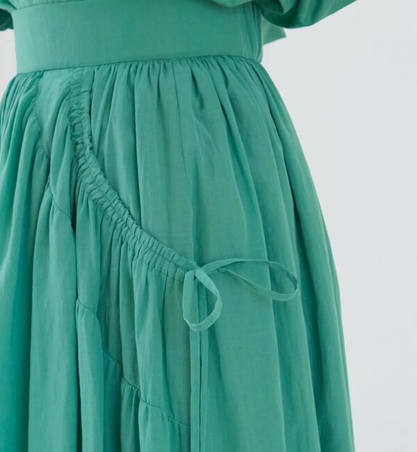  「切り替えギャザーロングスカート」|スカート|