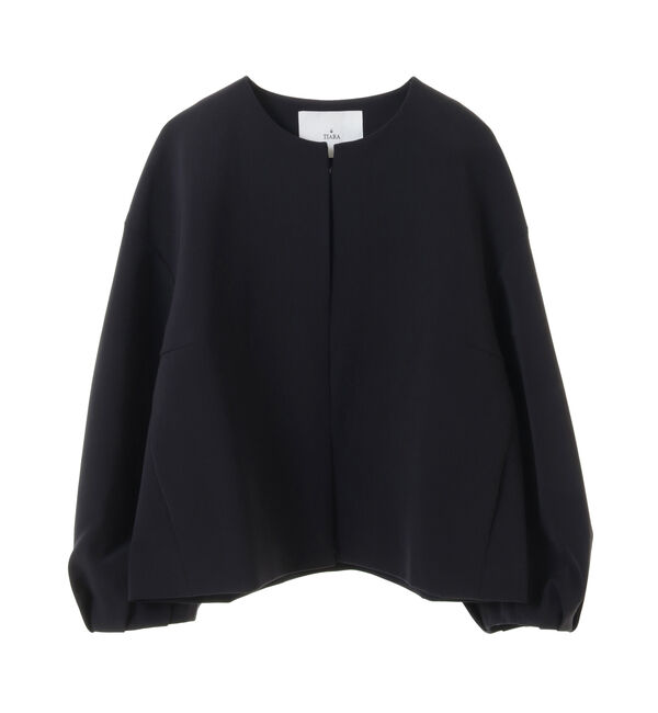TIARA「コクーンスリーブノーカラージャケット」|ノーカラージャケット|