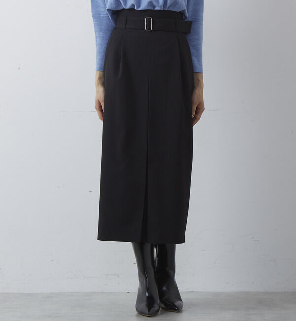 Liesse「タックワイドタイトスカート」|スカート|ブラック