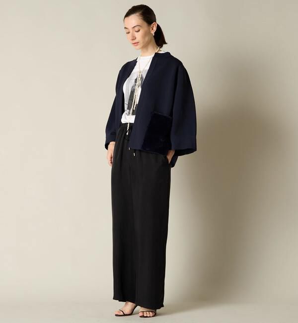 Liesse「エコファーポケットニットブルゾン」|カーディガン|