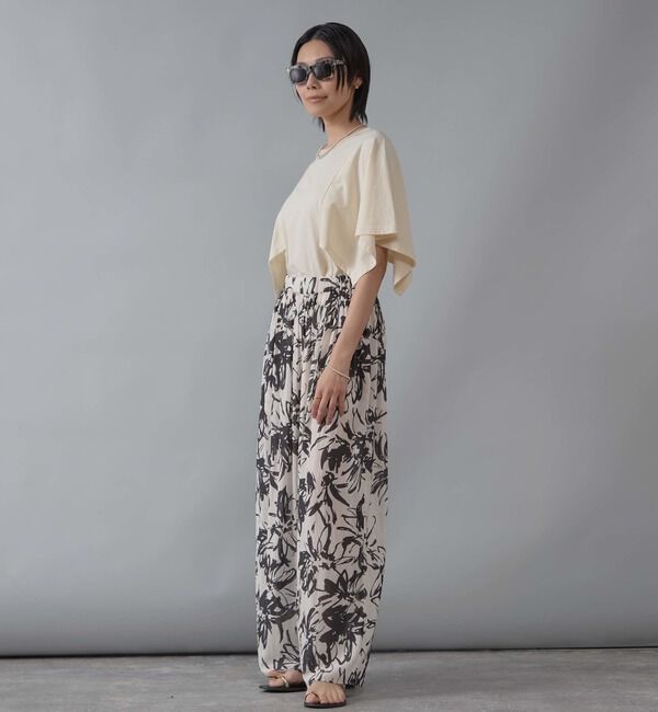 Liesse「フラワープリントボウタイ付きブラウス」|シャツ・ブラウス|