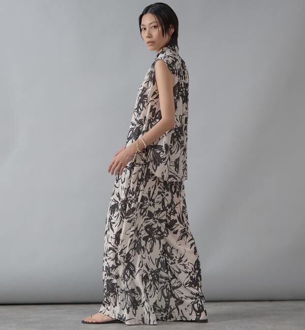 Liesse「フラワープリントボウタイ付きブラウス」|シャツ・ブラウス|