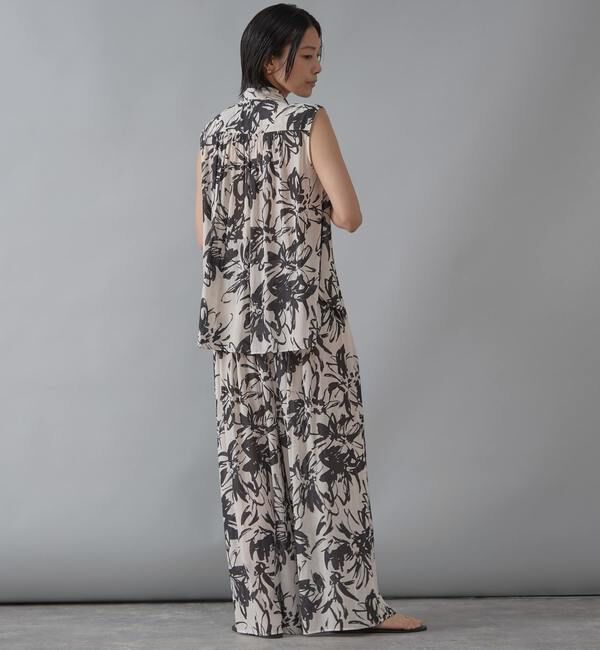 Liesse「フラワープリントボウタイ付きブラウス」|シャツ・ブラウス|