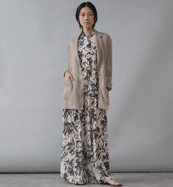 Liesse「フラワープリントボウタイ付きブラウス」|シャツ・ブラウス|