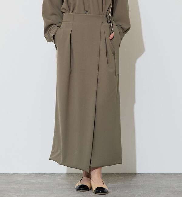 Liesse「サイドベルトタイトスカート」|スカート|カーキ